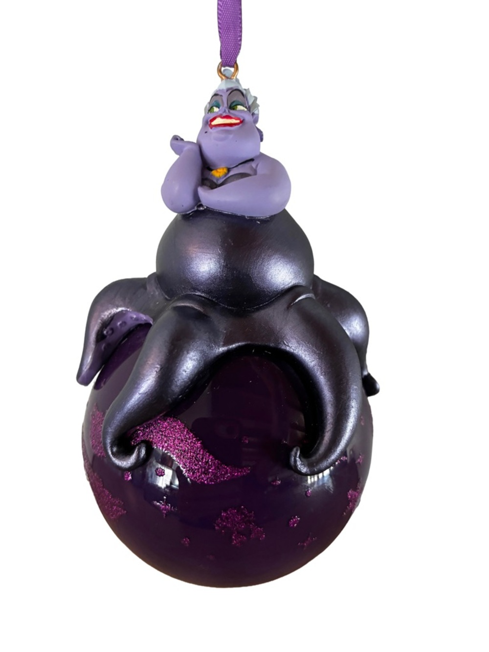 Disney Store Ursula Ornament 🧜‍♀️ Villain Purple Glass NWT